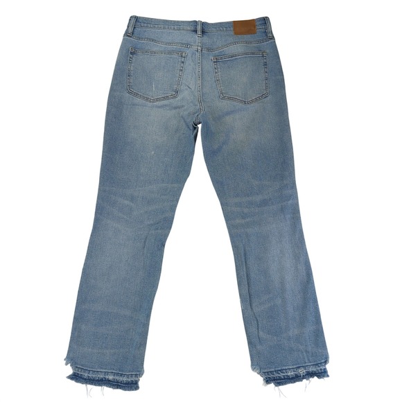 J Crew Slim Boyfriend Jean Women's Size 28 Light Wash‎ Distressed Raw Hem Denim - Picture 2 of 10